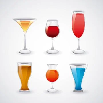 Drinks design over gray background, vector illustration Stock Illustration