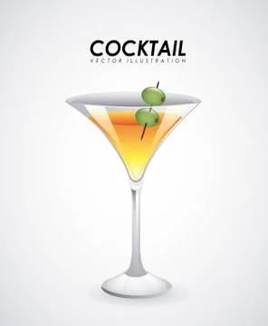 Drinks design over gray background, vector illustration Stock Illustration