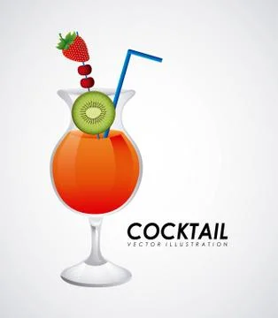 Drinks design over gray background, vector illustration Stock Illustration