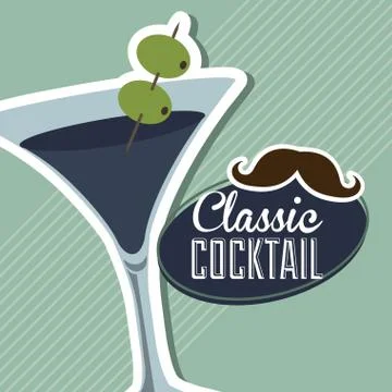 Drinks design over green background, vector illustration Illustrazione stock