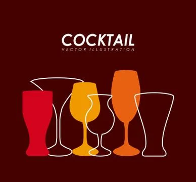 Drinks design over red background, vector illustration Illustrazione stock