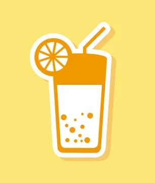 Drinks design over yellow background, vector illustration Stock Illustration