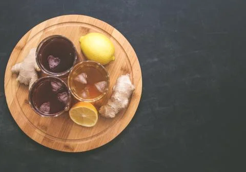 Drinks of different colours Stock Photos