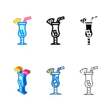 Drinks disco party designs color icon vector Stock Illustration