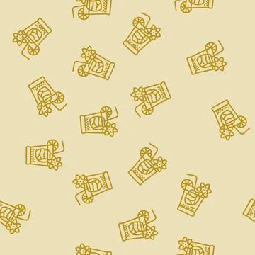 Drinks disco party line seamless pattern Stock Illustration