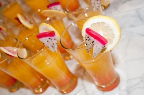 Drinks, fruit juices Stock Photos