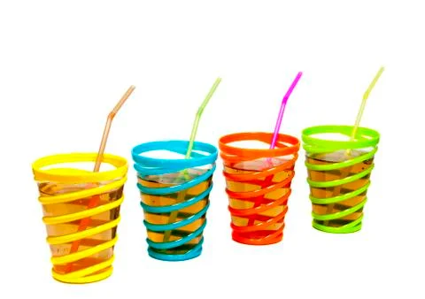 Drinks in glasses with straw Stock Photos