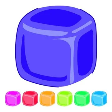 Drinks ice cubes reusable vector cartoon graphic Stock Illustration