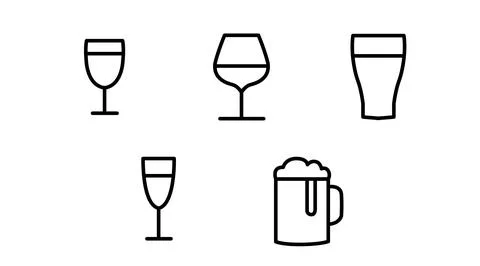 Drinks Icon Set. Stock Illustration