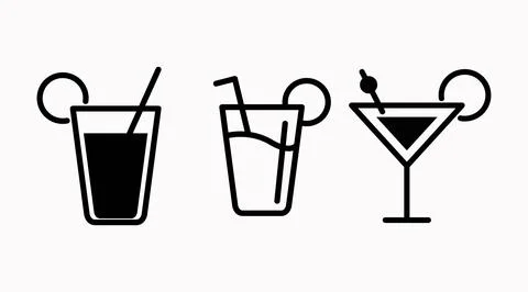 Drinks Icon Set. Stock Illustration