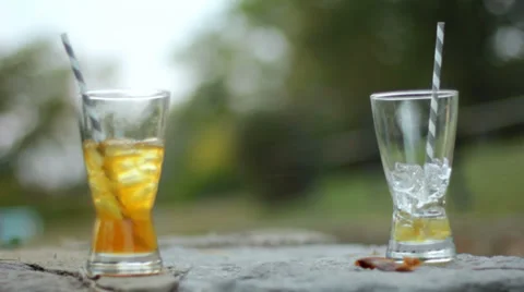 Drinks on Ledge Stock Footage 36824302