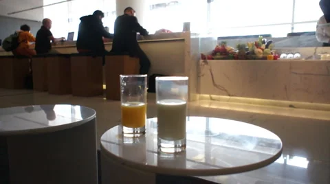 Drinks in Marble Lounge Stock Footage 1044947