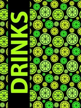 Drinks Menu Background Vector Illustration Stock Illustration