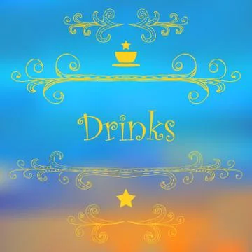 Drinks menu design. Stock Illustration