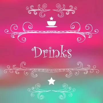 Drinks. Monograms. Lettering Stock Illustration