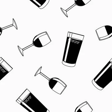Drinks seamless Pattern. Illustrazione stock