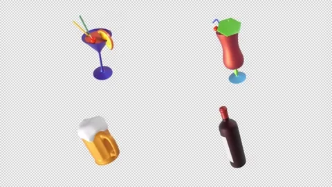 Drinks sprite element loop with alpha. These looping elements with an alpha Stock Footage 302373721