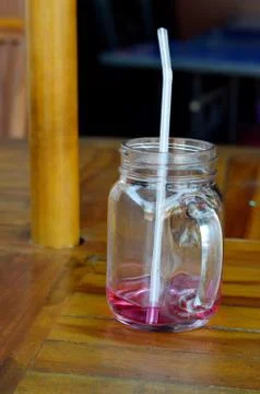 Drinks strawberry syrup 库存照片