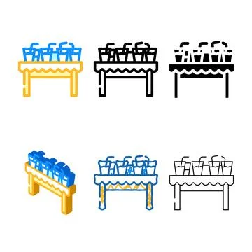 Drinks on table color icon vector variations Stock Illustration