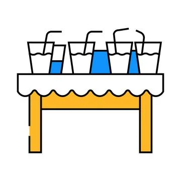 Drinks on table icon color illustration Stock Illustration
