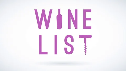 Drinks with text wine list written with modern elegant typography with a Stock Footage 129642197