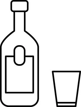 Drinks thin line icons set. Beverages and smoothies icon set. Water, cocktails Stock Illustration