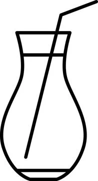 Drinks thin line icons set. Beverages and smoothies icon set. Water, cocktails Stock Illustration