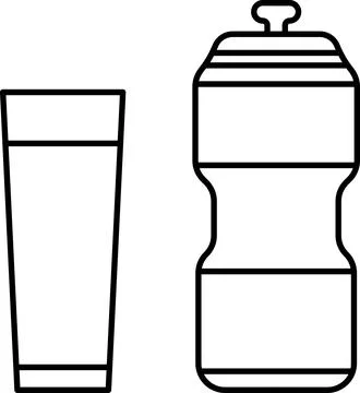 Drinks thin line icons set. Beverages and smoothies icon set. Water, cocktails Stock Illustration