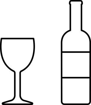 Drinks thin line icons set. Beverages and smoothies icon set. Water, cocktails Illustrazione stock