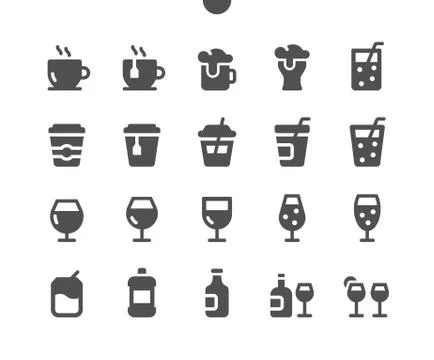 Drinks v1 UI Pixel Perfect Well-crafted Vector Solid Icons Stock Illustration