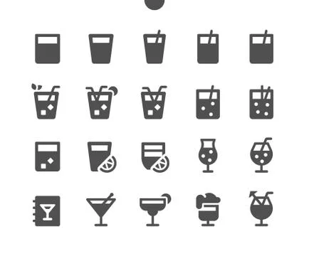 Drinks v2 UI Pixel Perfect Well-crafted Vector Solid Icons Stock Illustration