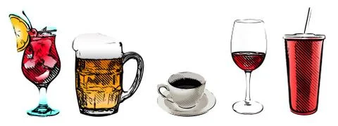 Drinks vector illustratrion Stock Illustration