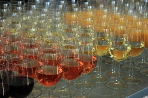 Drinks at a wedding reception Stock Photos