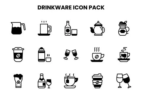 Drinkware DuoTone Scalable Icons Pack Stock-Illustration