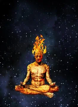 Driod meditation Stock Illustration