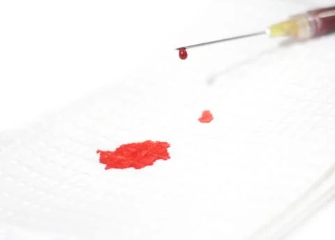 Drip of blood from needle Stock Photos