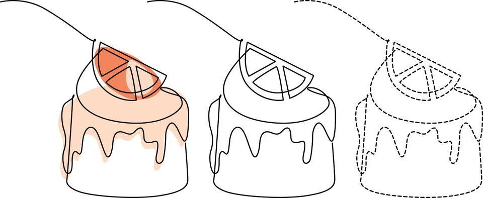 Drip cake decoration evolution with lemon topper Vector Illustrazione stock
