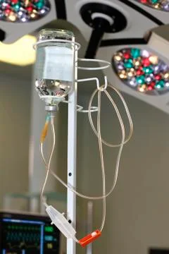 Drip chamber on a pole Foto stock