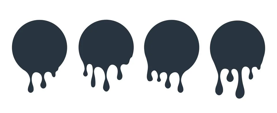 Drip circle paint icon vector chocolate splash honey melt drop liquid flow Stock Illustration
