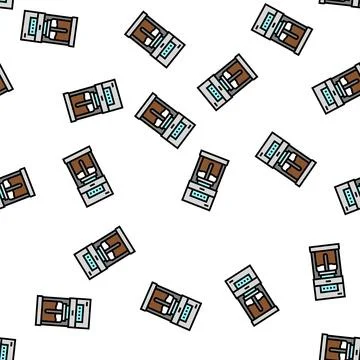 Drip coffee brewing machine vector seamless pattern イラスト素材