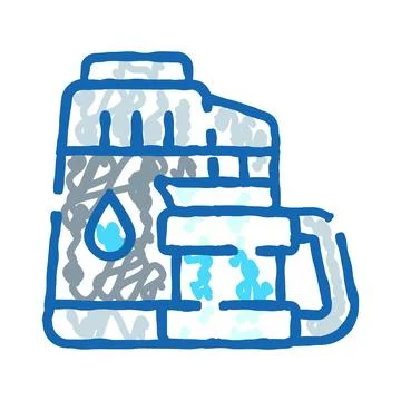 Drip coffee maker brewing morning drink icon Stock Illustration