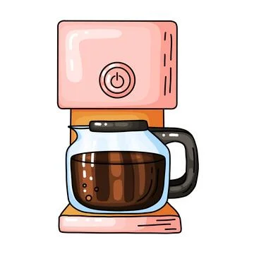 Drip Coffee Maker Hand Drawn Illustration Stock Illustration