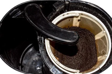 Drip coffee maker top view. Stock Photos