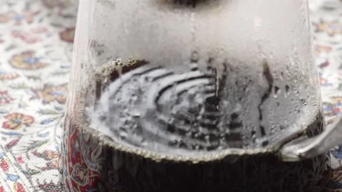 Drip coffee - Scene of pouring hot water and dripping Stock Footage 296524088