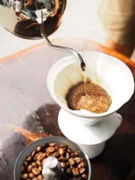 Drip coffee set Stock Photos