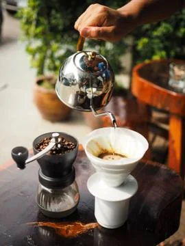 Drip coffee set Stock Photos