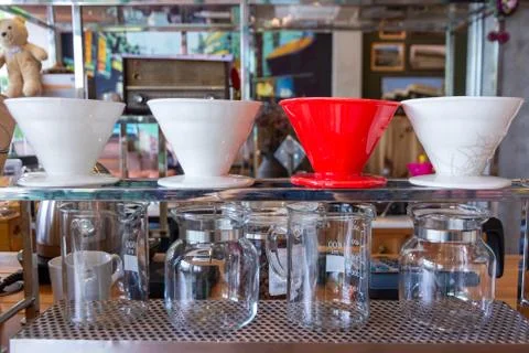 Drip coffee set Stock Photos