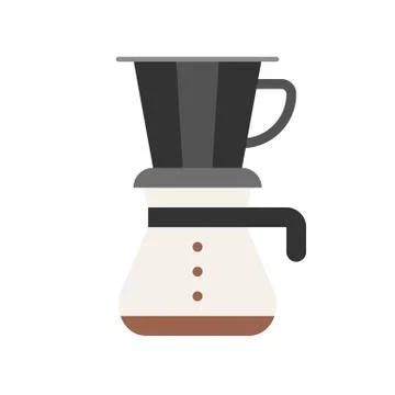 Drip coffee vector, coffee related flat style icon Stock Illustration