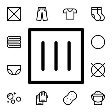 Drip dry, rectangle flat vector icon in laundry pack Stock Illustration