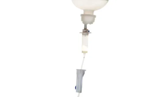 Drip feeding over white Stock Photos
